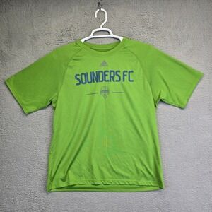 Seattle Sounders FC Jersey Men L Green Adidas Climalite Raglan Sleeve MLS Soccer